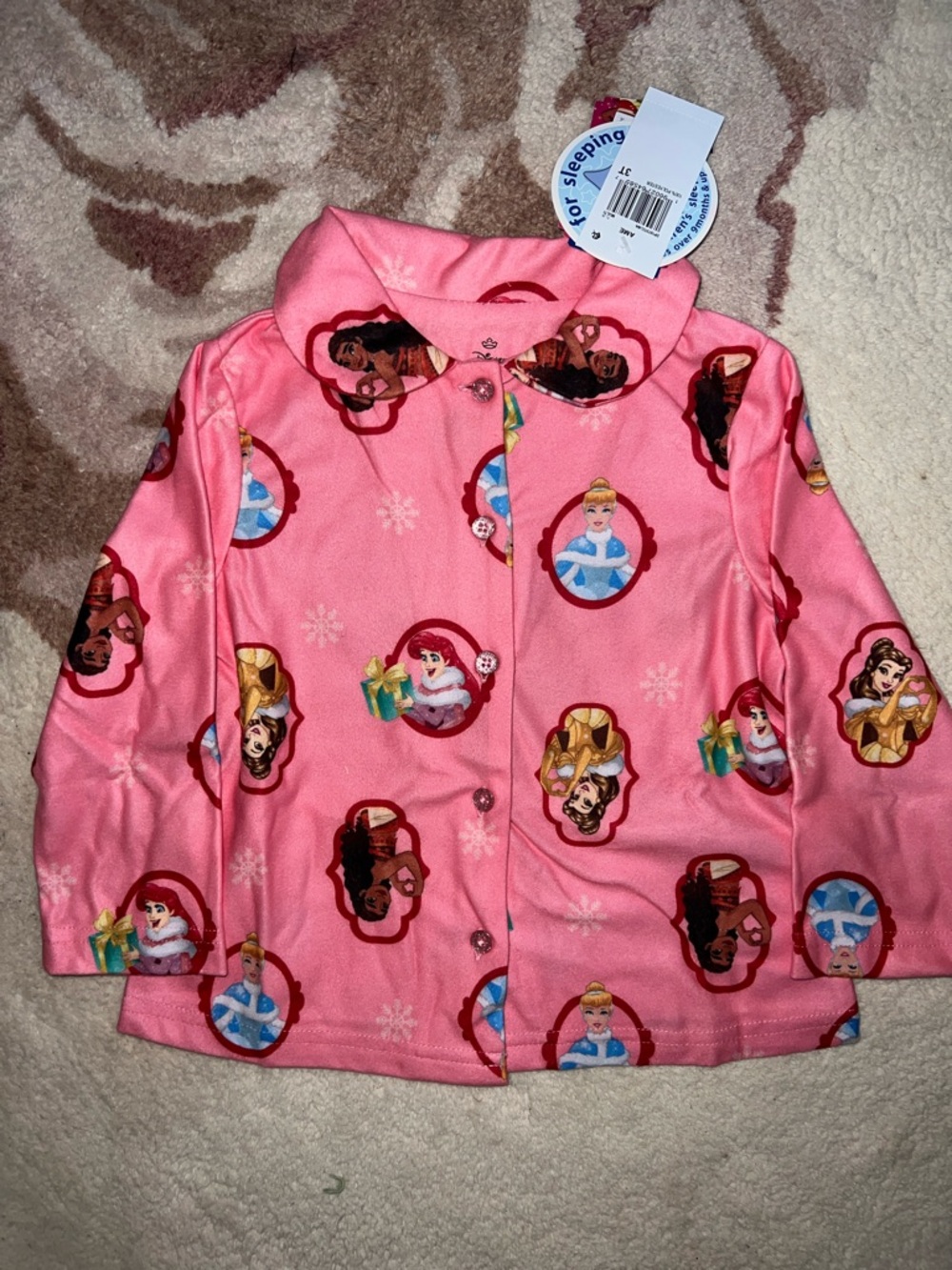 NEW Disney Pink Princess Character Pajama Set - Picture 3 of 10